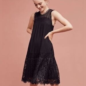 Anthropologie floreat Melia black lace dress